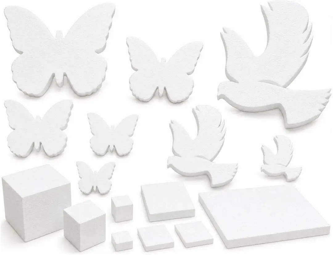 Bellatio Design Piepschuim Vlinder - 1x H25xB34cm Wit