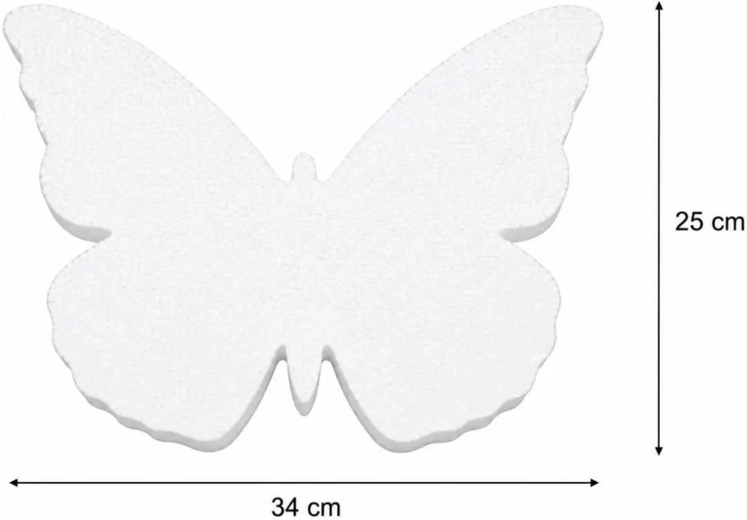 Bellatio Design Piepschuim Vlinder - 1x H25xB34cm Wit
