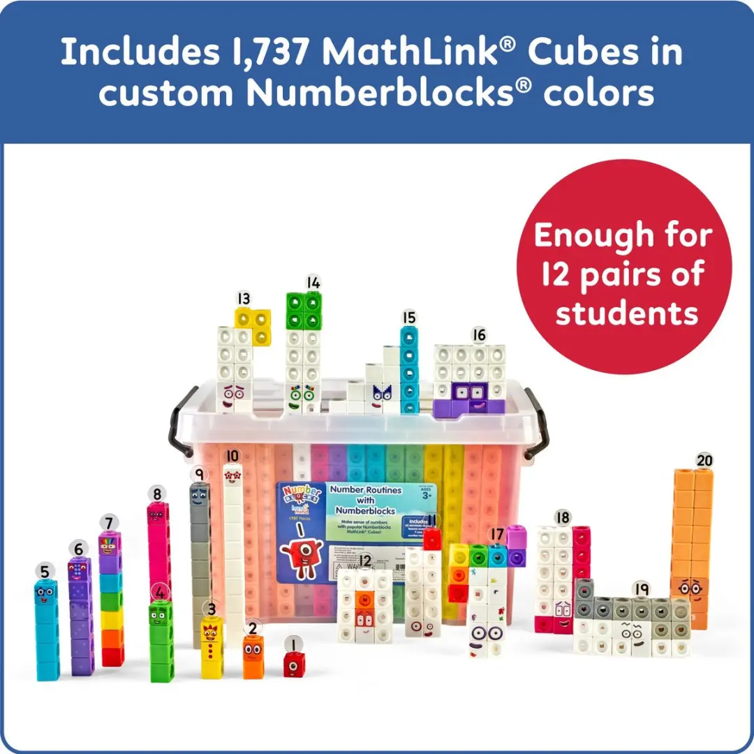 Learning Resources MathLink Cubes Number Blocks XL Klassenset 1925 Stuks