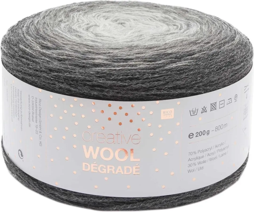 Rico Design Creative Wool Dégradé 005 - Grijs