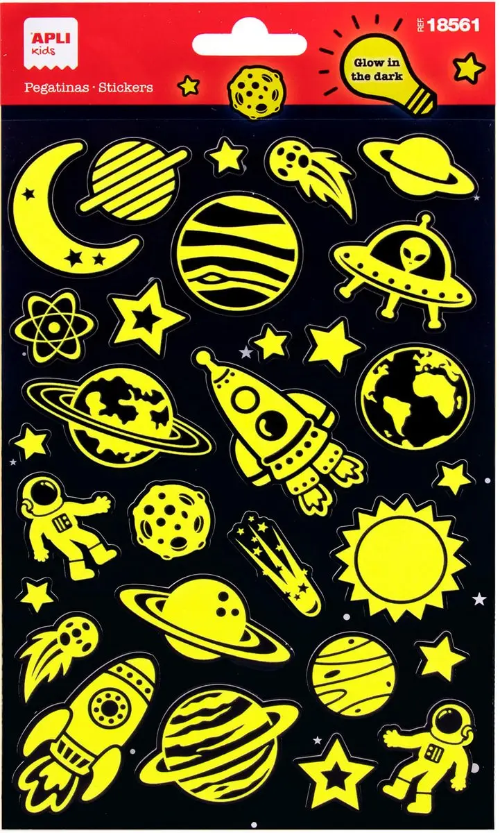 Apli Kids Glow in the Dark Ruimtestickers