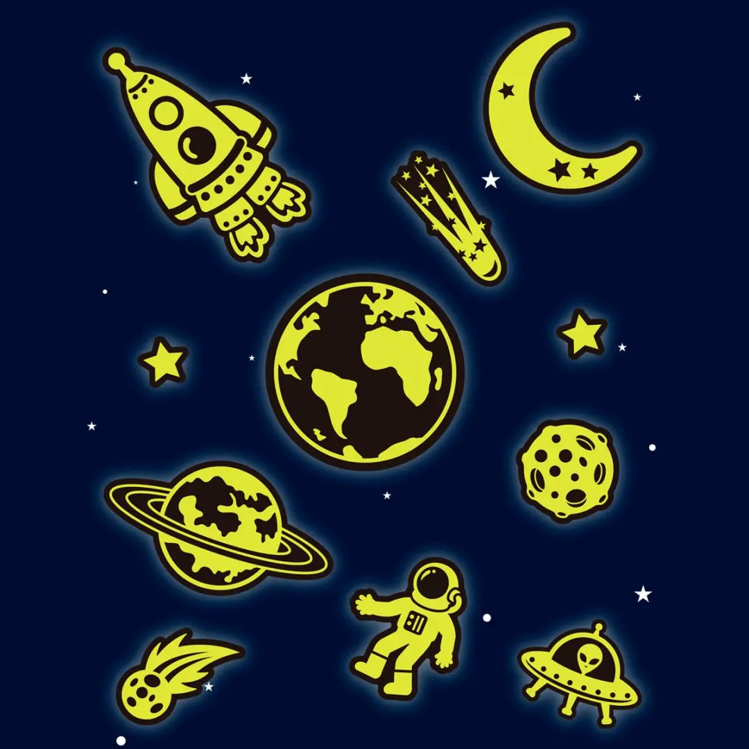 Apli Kids Glow in the Dark Ruimtestickers - Multicolor
