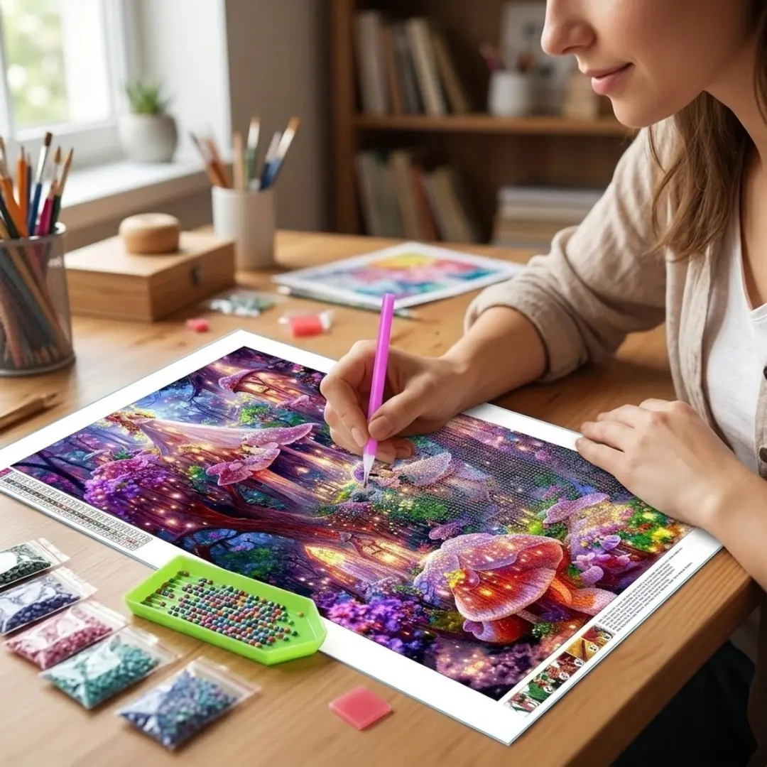NUVEX Multicolor Fantasie Bos Diamond Painting - Wanddecoratie