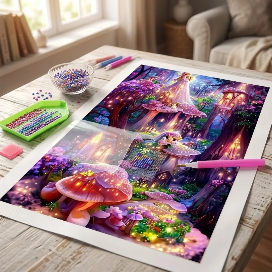 NUVEX Multicolor Fantasie Bos Diamond Painting - Wanddecoratie
