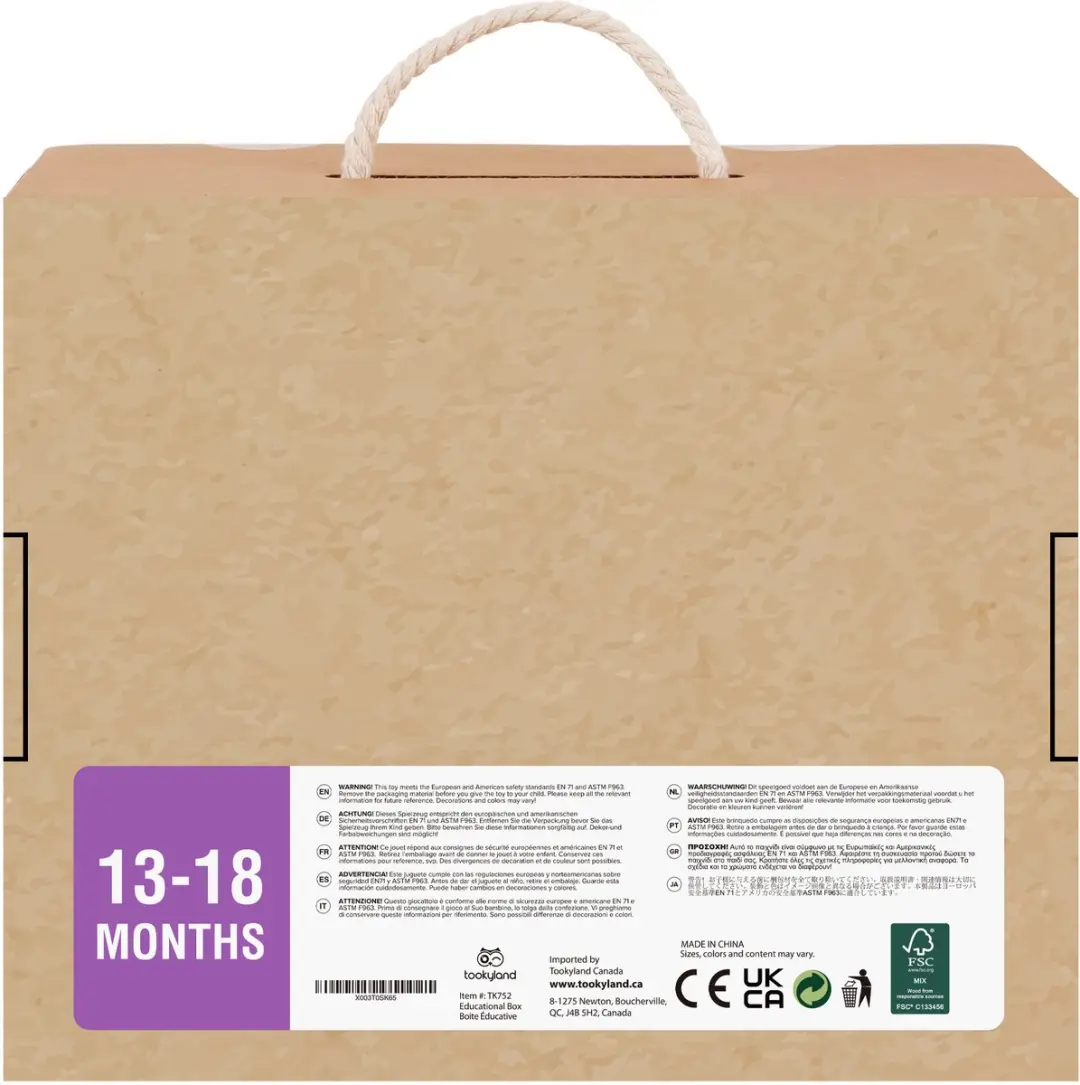 Tooky Toy Educatieve Speelgoedbox 13-18 Maanden - 60-delig Montessori Set