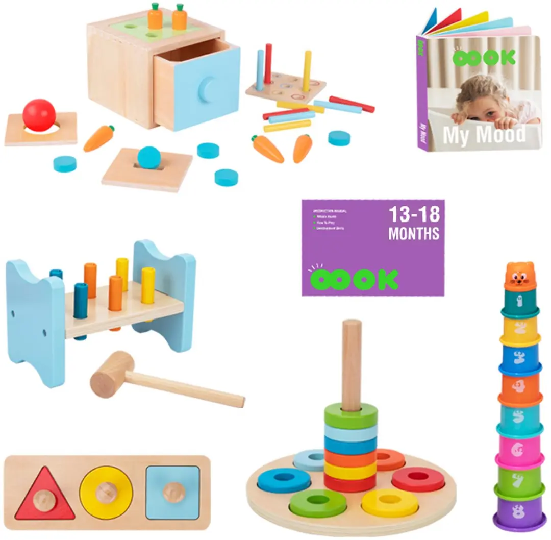 Tooky Toy Educatieve Speelgoedbox 13-18 Maanden - 60-delig Montessori Set