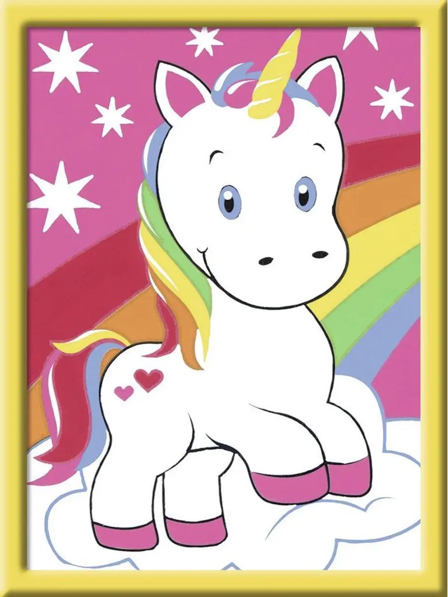 Ravensburger Schilderen op nummer Schattige eenhoorn - Multicolor - 14-delig