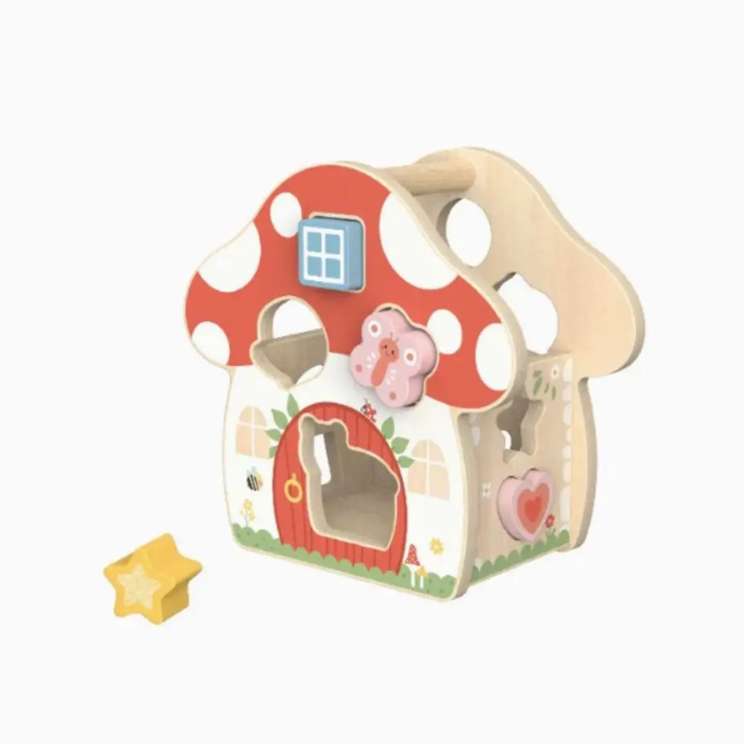 Tooky Toy Twindle TookyLand Montessori Mushroom House - Houten Vormenstoof