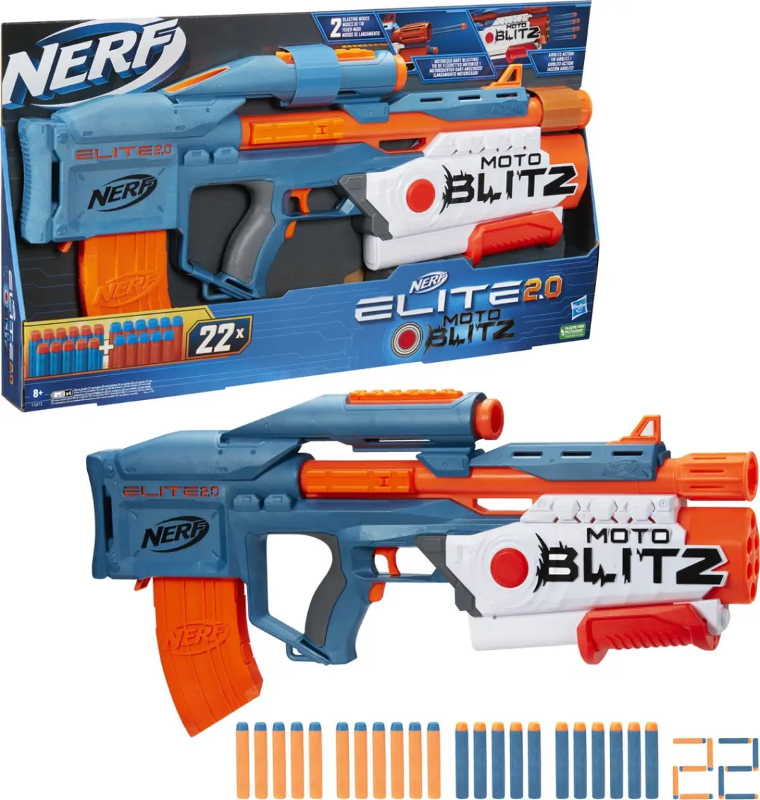 Hasbro Nerf Elite 2.0 Motoblitz CS-10 Blaster - F5872 - Blauw/Wit - afbeelding 6 van 6