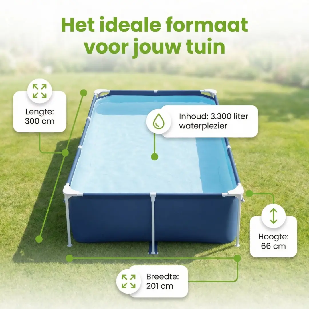 Bestway Steel Pro 56404-Blauw Zwembad 300x201cm - Blauw - 7-delig