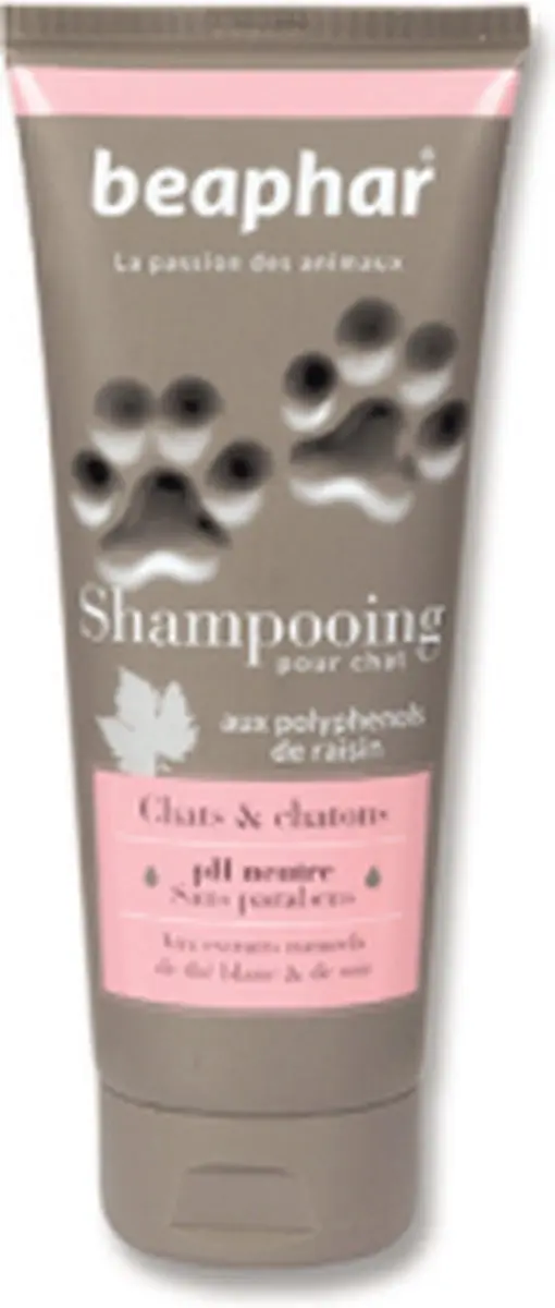 Beaphar Shampoo Katten en Kittens 200ml - Grijs/Roze