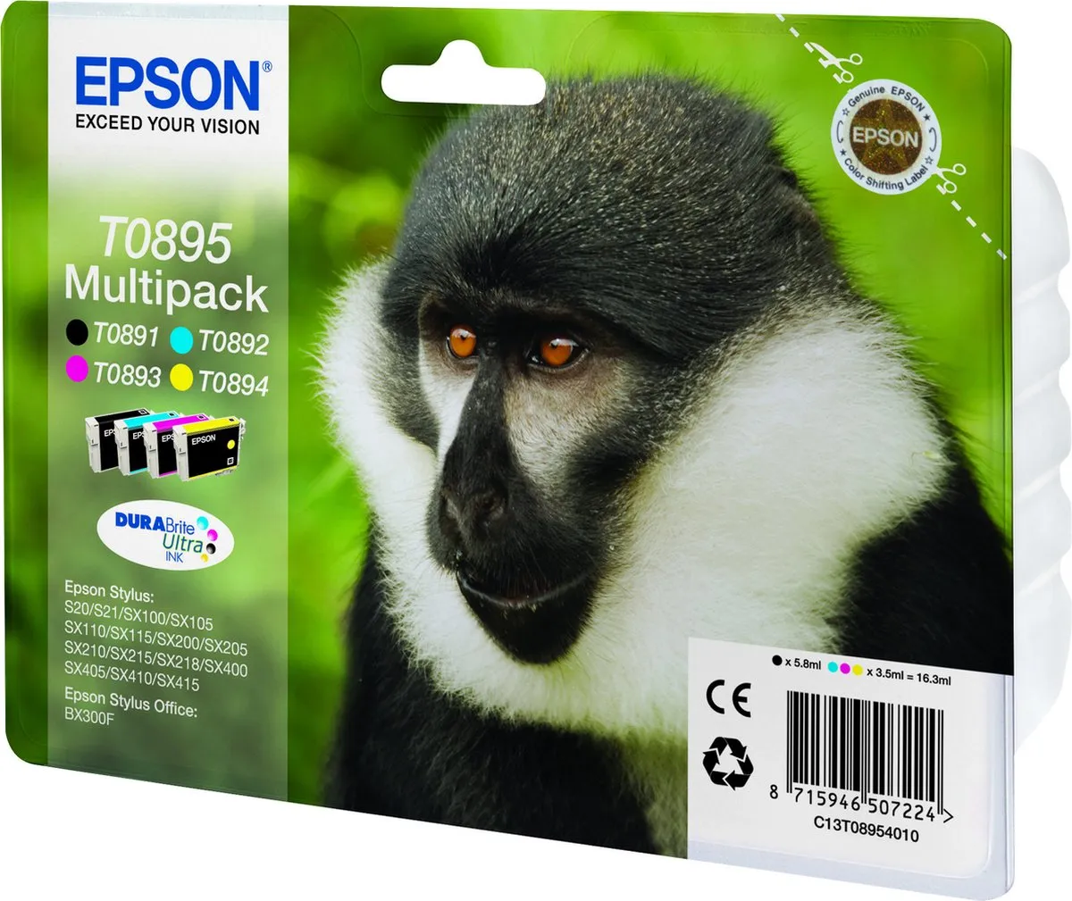 Epson C13T08954020 Inktcartridge - 770 pagina's - Multi