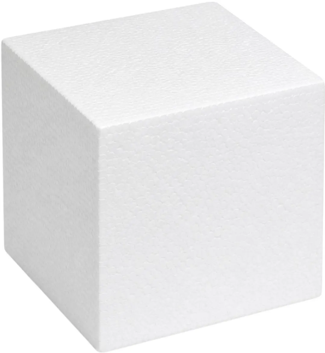 Bellatio Design Piepschuim Kubus 12,5cm - 4 Stuks - Wit