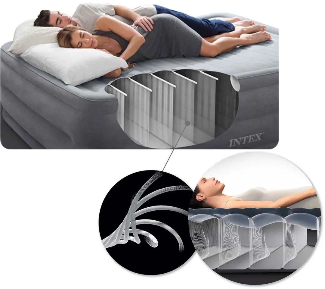 Intex Luchtbed 191x137x25cm FiberTech - Cyaan