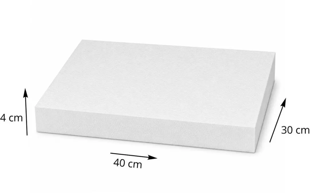 Bellatio Design Piepschuim Vorm Rechthoek 30x40x4cm - Wit