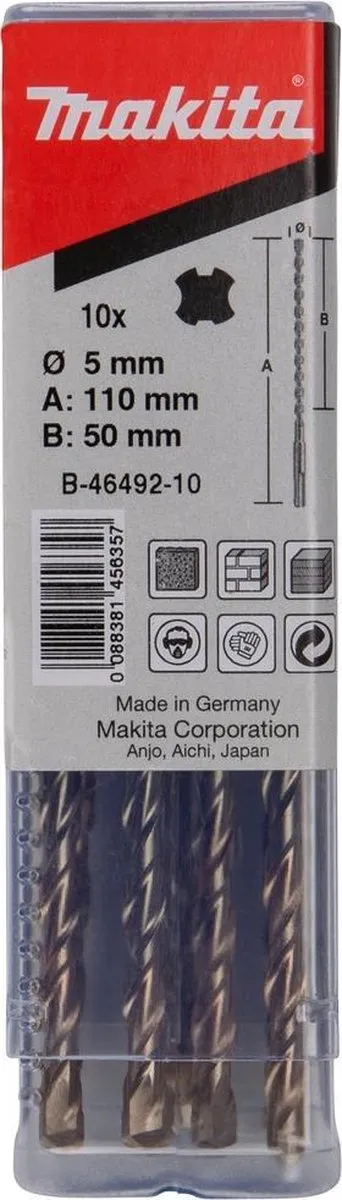 Makita SDS-Plus Boor B-46492-10 - 5x110mm - 10 Stuks
