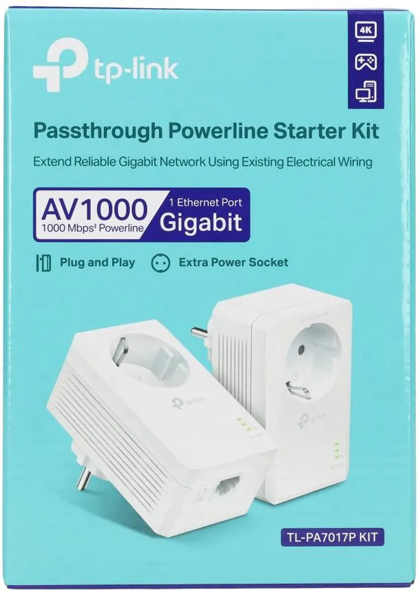 TP-Link TL-PA7017P KIT Powerline Adapters 1000 Mbps - 2 Stuks
