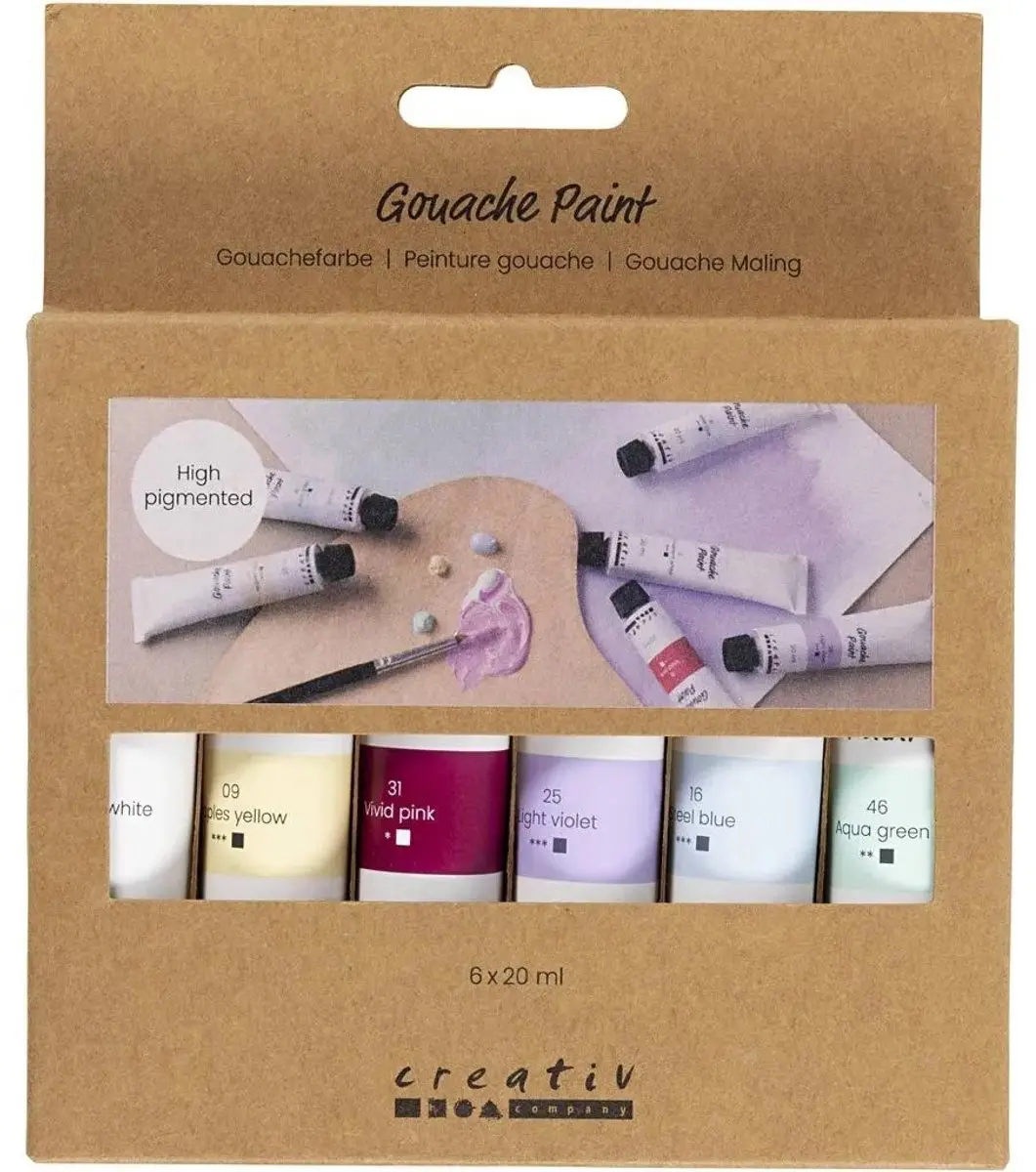 Creativ Company Gouacheverf Pastel - 6x20ml