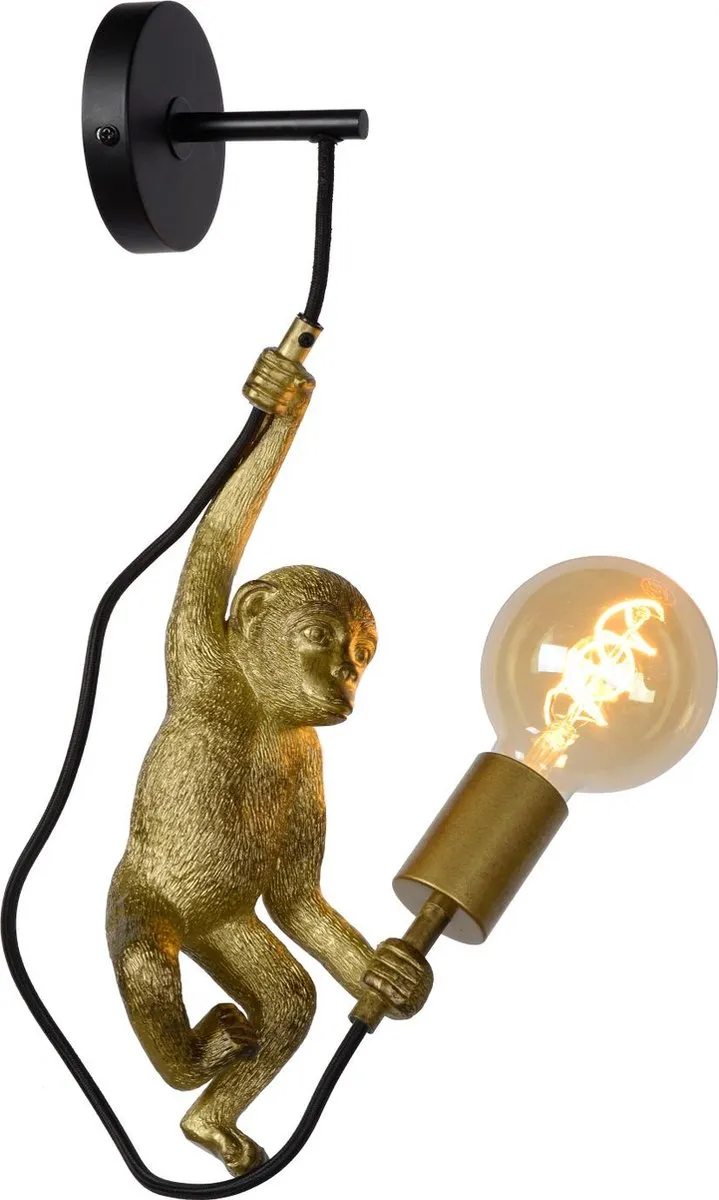 Lucide Extravaganza Chimp Wandlamp E27 - Zwart