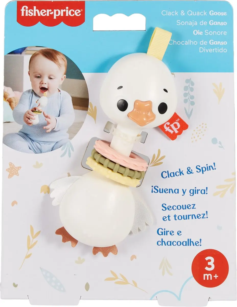 Fisher-Price Bijt Rammelaar Clack & Quack Eend - Meerkleurig