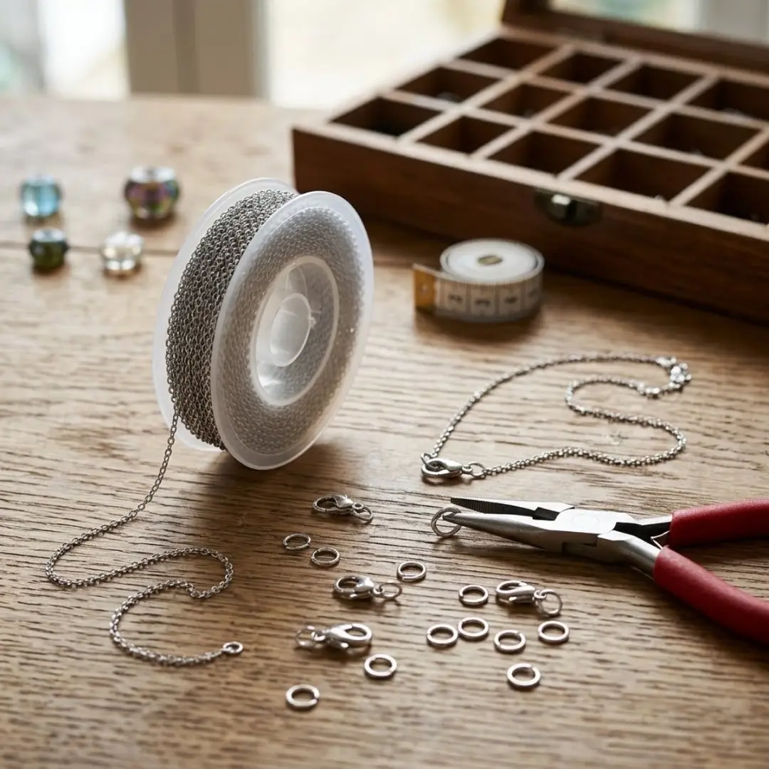 NuveX Zilverkleurige Schakelketting 3m - Karabijnsluiting