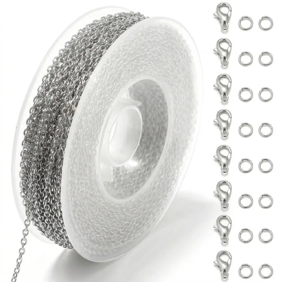 NuveX Zilverkleurige Schakelketting 3m - Karabijnsluiting