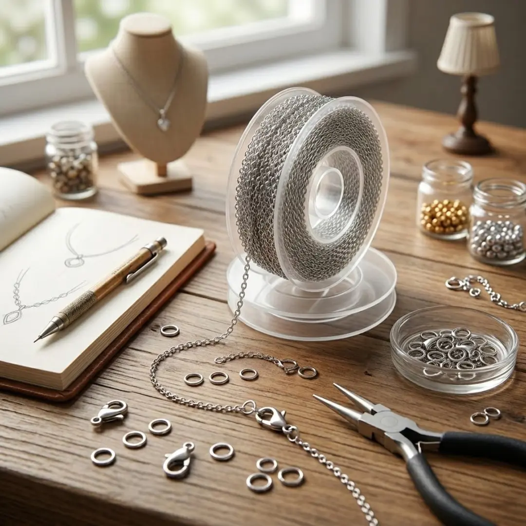 NuveX Zilverkleurige Schakelketting 3m - Karabijnsluiting