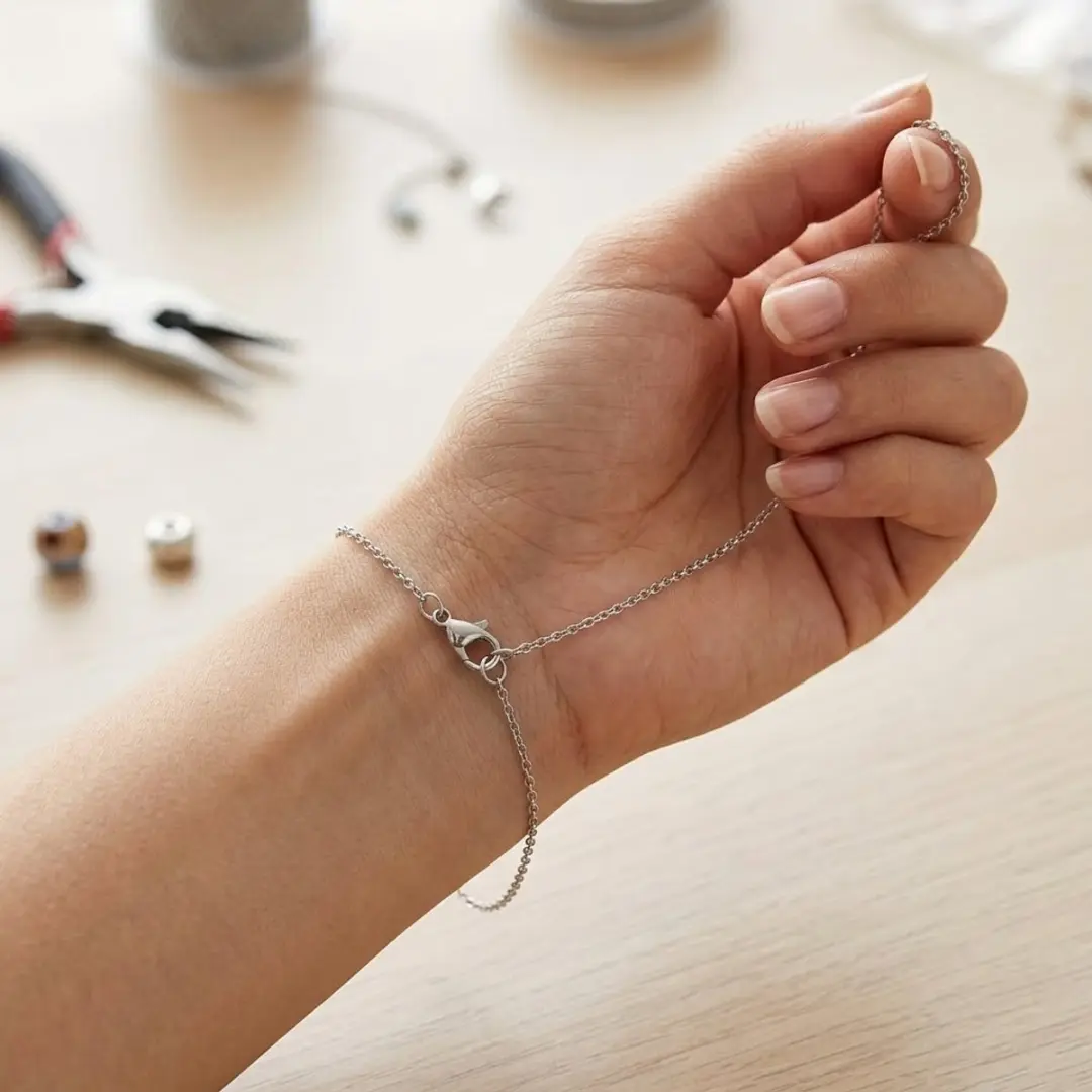 NuveX Zilverkleurige Schakelketting 3m - Karabijnsluiting