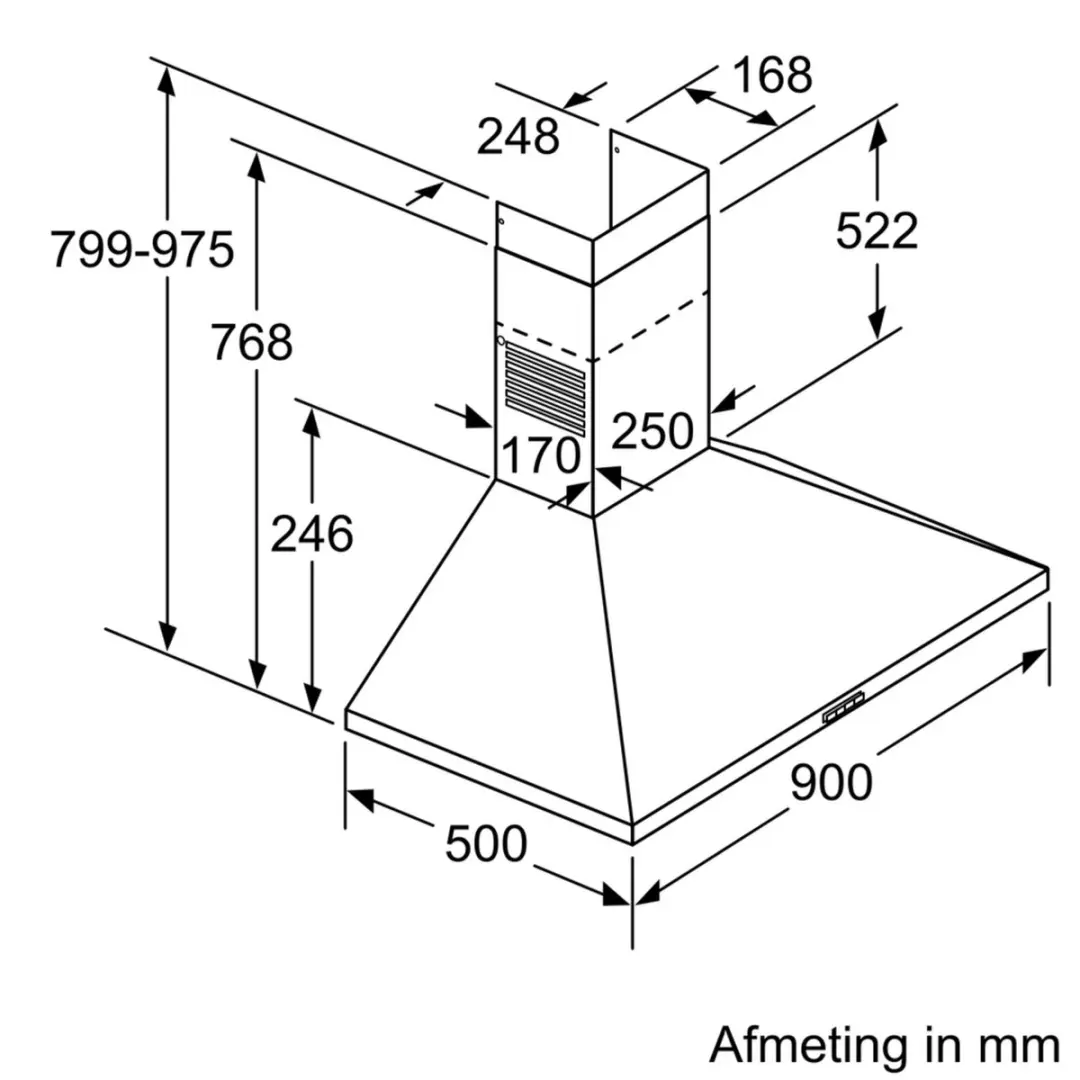 Bosch Serie 2 Wandschouwkap 90cm - Roestvrij staal