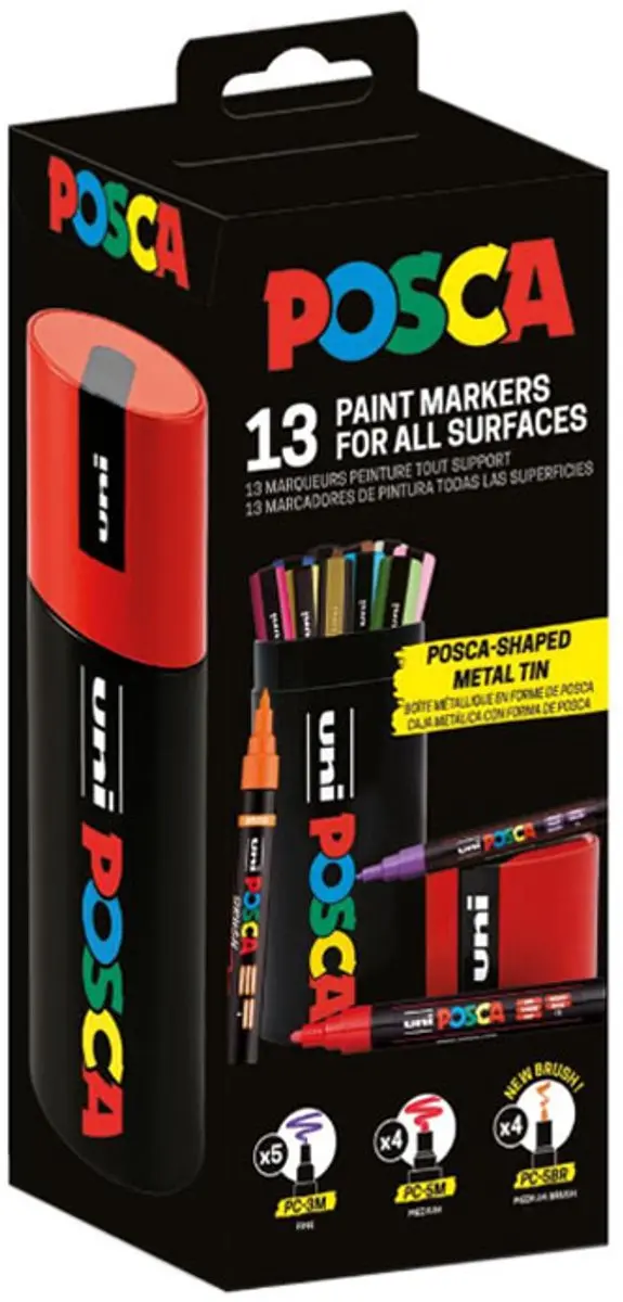 Posca Uni Paintmarker Set - 13 Stuks - Metaal