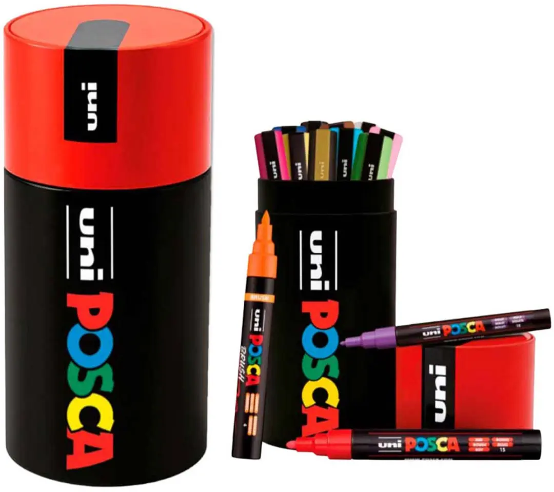 Posca Uni Paintmarker Set - 13 Stuks - Metaal