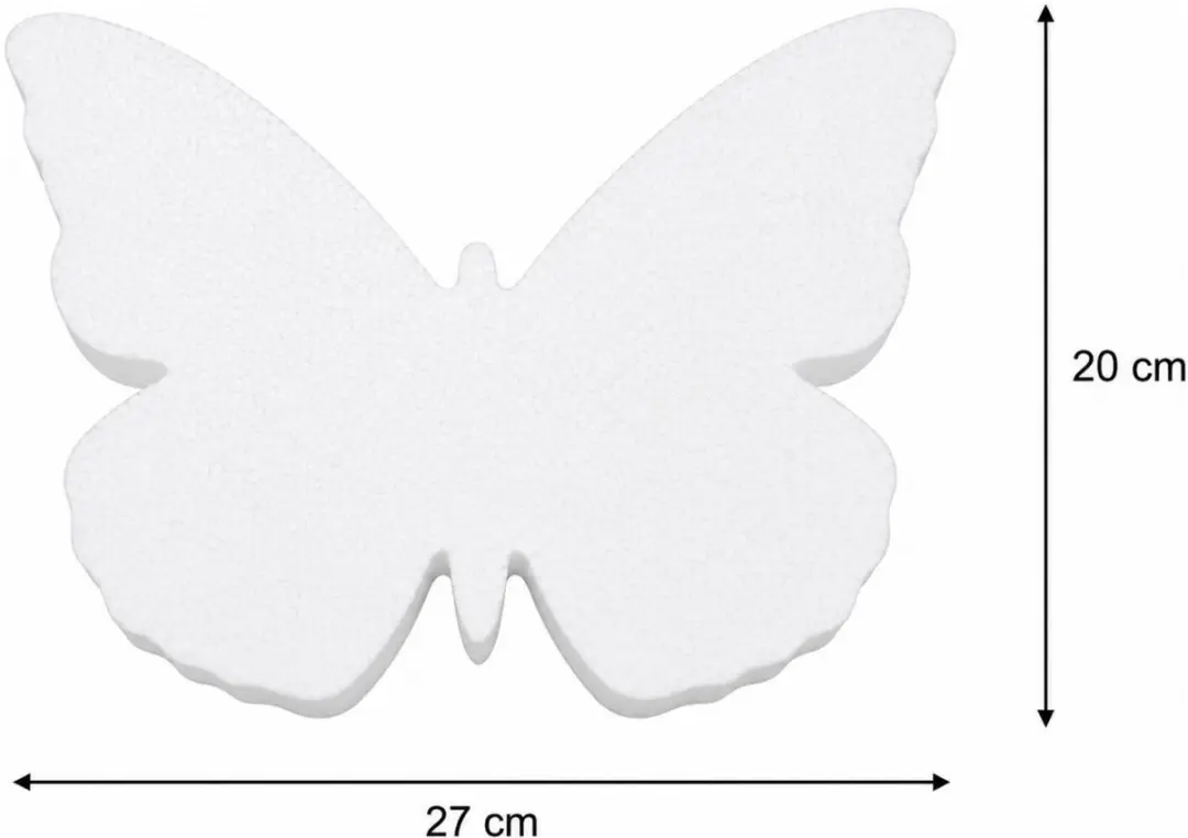 Bellatio Design Piepschuim Vlinder 2x - H20 x B27cm - Wit