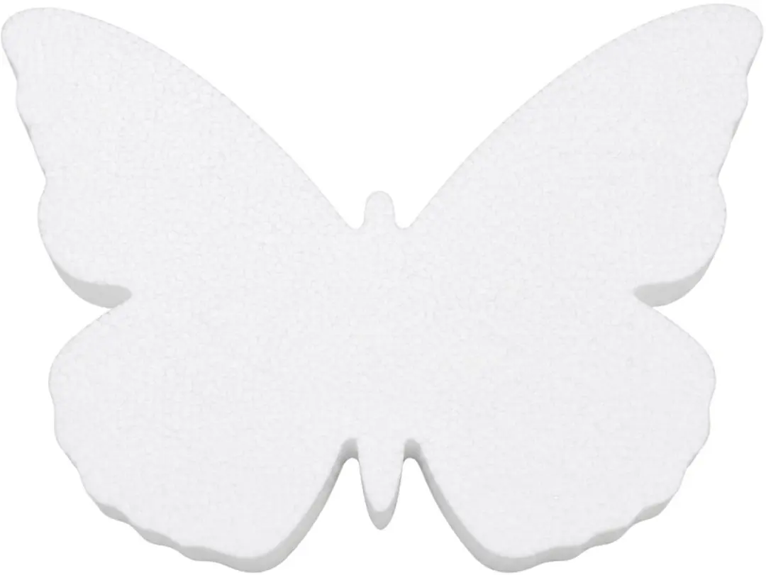 Bellatio Design Piepschuim Vlinder 2x - H20 x B27cm - Wit