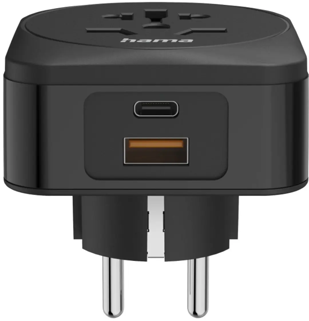 Hama Reisstekker World naar EUR 00223460 - USB-A & USB-C PD - Zwart - afbeelding 3 van 6