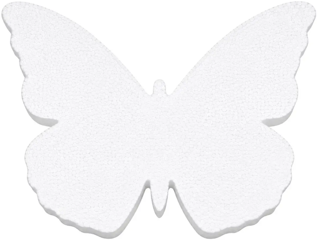 Bellatio Design Piepschuim Vlinder 2x - H30 x B41cm - Wit