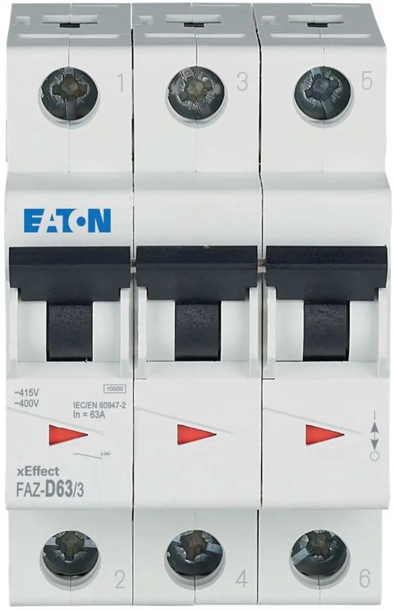 Eaton Leidingbeveiligingsschakelaar 63A 3P D 115375