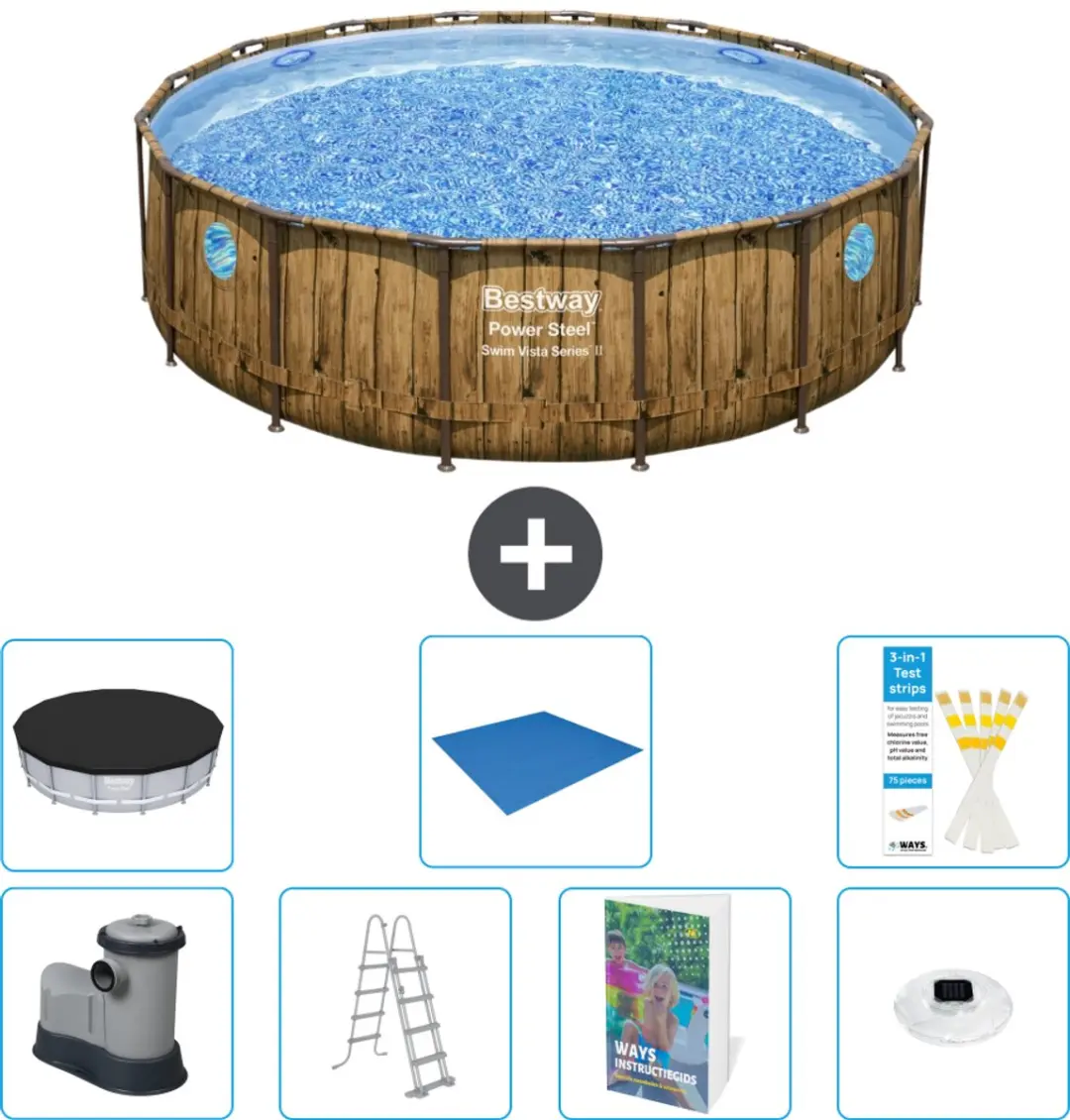 Bestway Rond Power Steel Swim Vista Zwembad 488cm