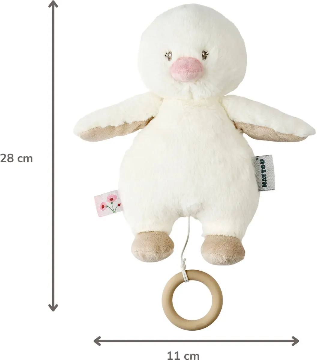 Nattou FanFan Muziekknuffel Eendje 30cm - Gebroken Wit