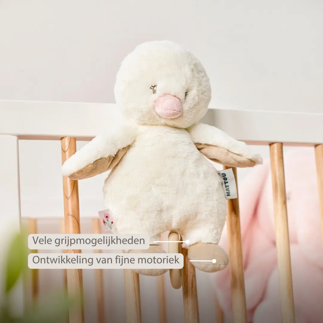Nattou FanFan Muziekknuffel Eendje 30cm - Gebroken Wit