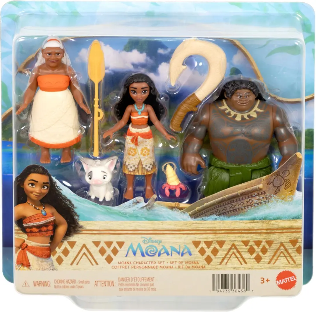 Mattel Vaiana Actiefiguur 3-Pack - 9cm - Multi