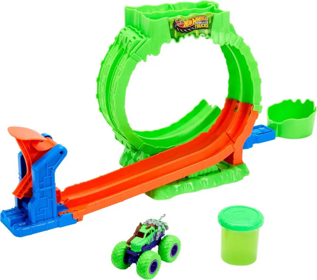 Hot Wheels Monstertrucks Gemuteerde Chaos Loopinguitdaging - Wreckin' Wolf - Meerkleurig