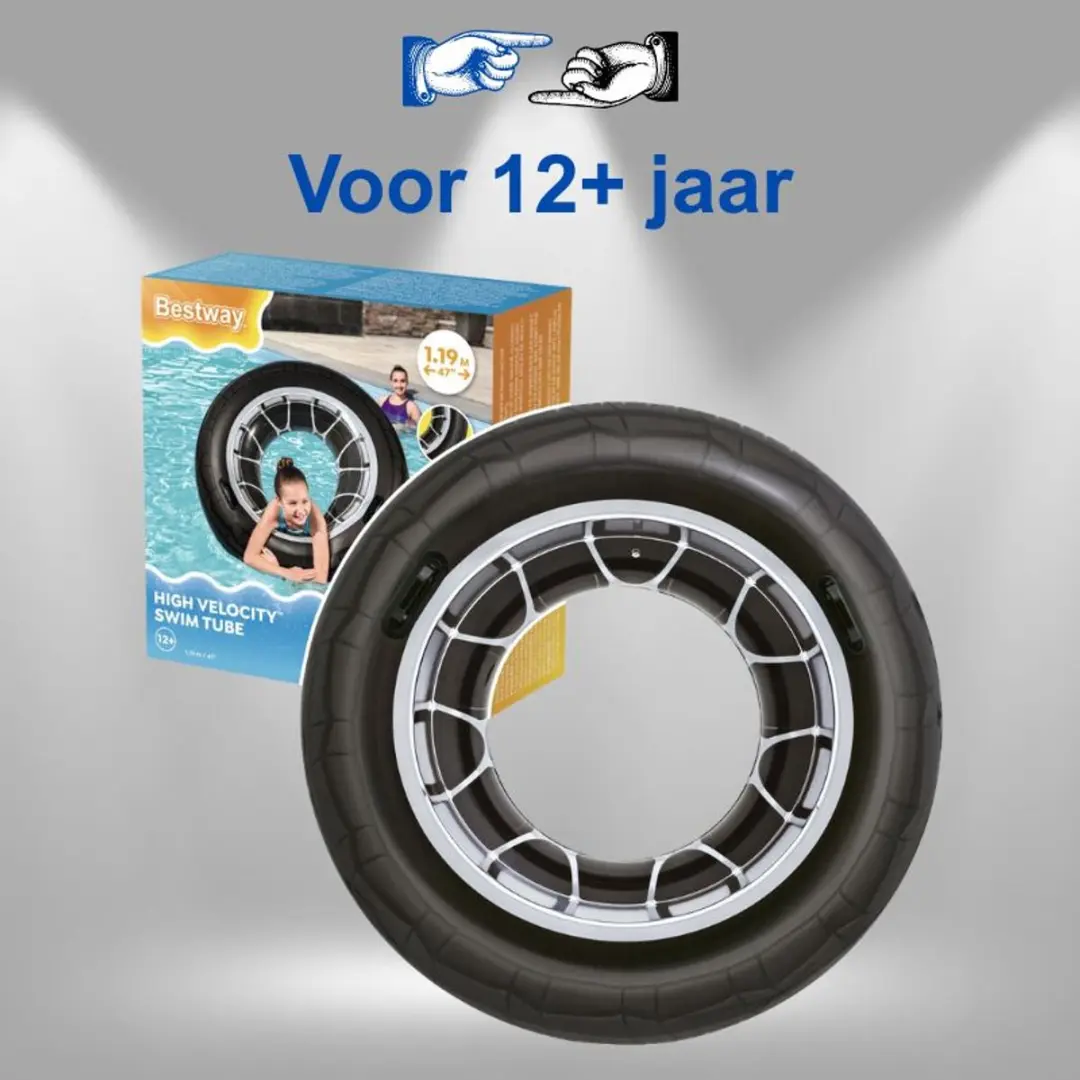 Bestway Tire Design Zwemring 119cm - Zwart - afbeelding 6 van 6