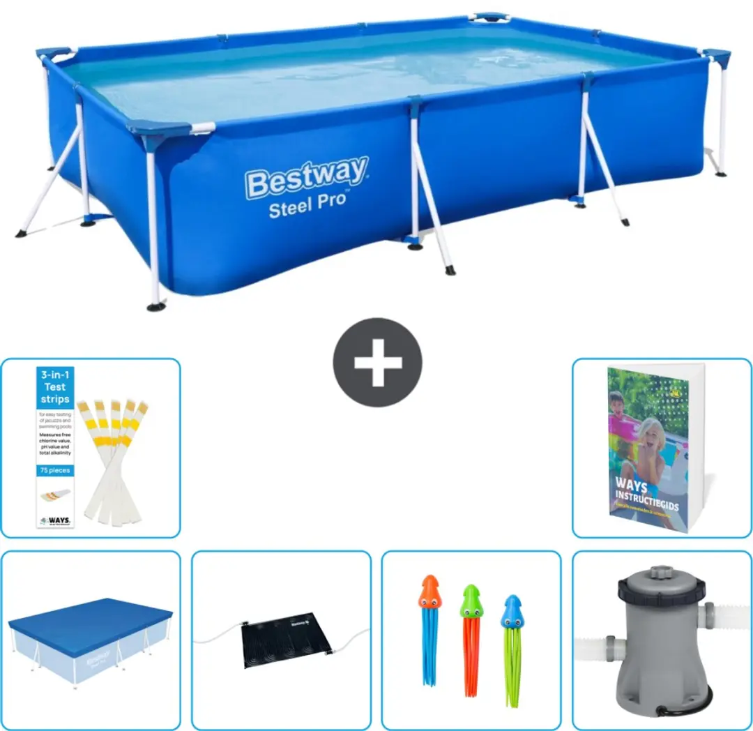 Bestway Steel Pro 56404-Blauw Zwembad 300x201cm