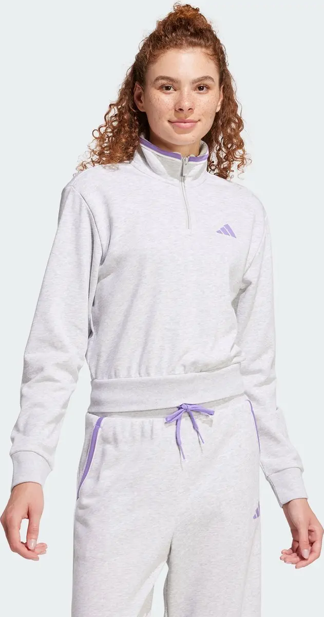 Adidas Essentials Color Pop French Terry Trainingsjack JN6989 - Grijs - afbeelding 6 van 6