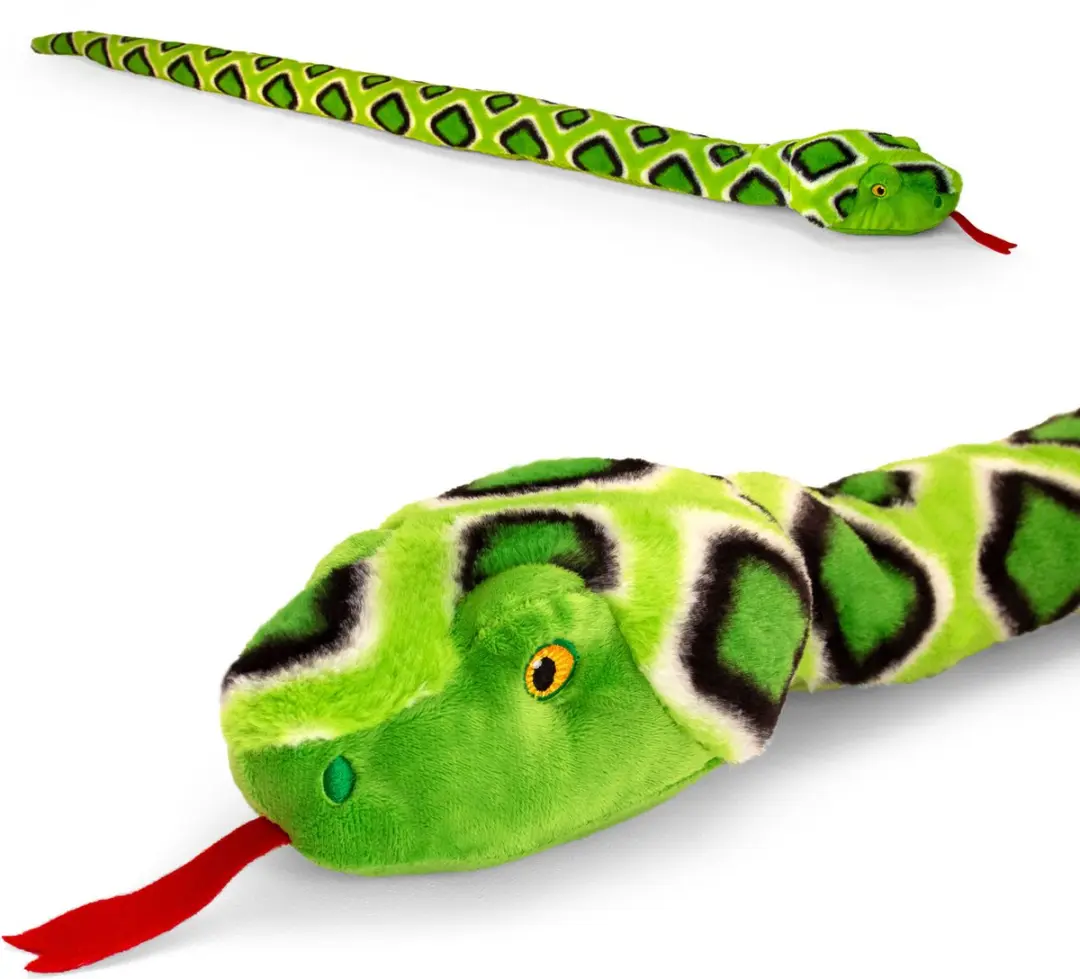 Keel Toys Slangen Pluche - 2 Stuks Rood-Groen 100cm
