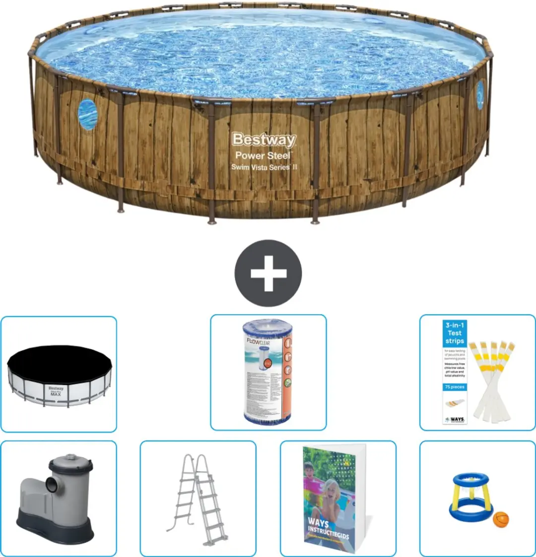 Bestway Rond Power Steel Swim Vista Zwembad 549cm