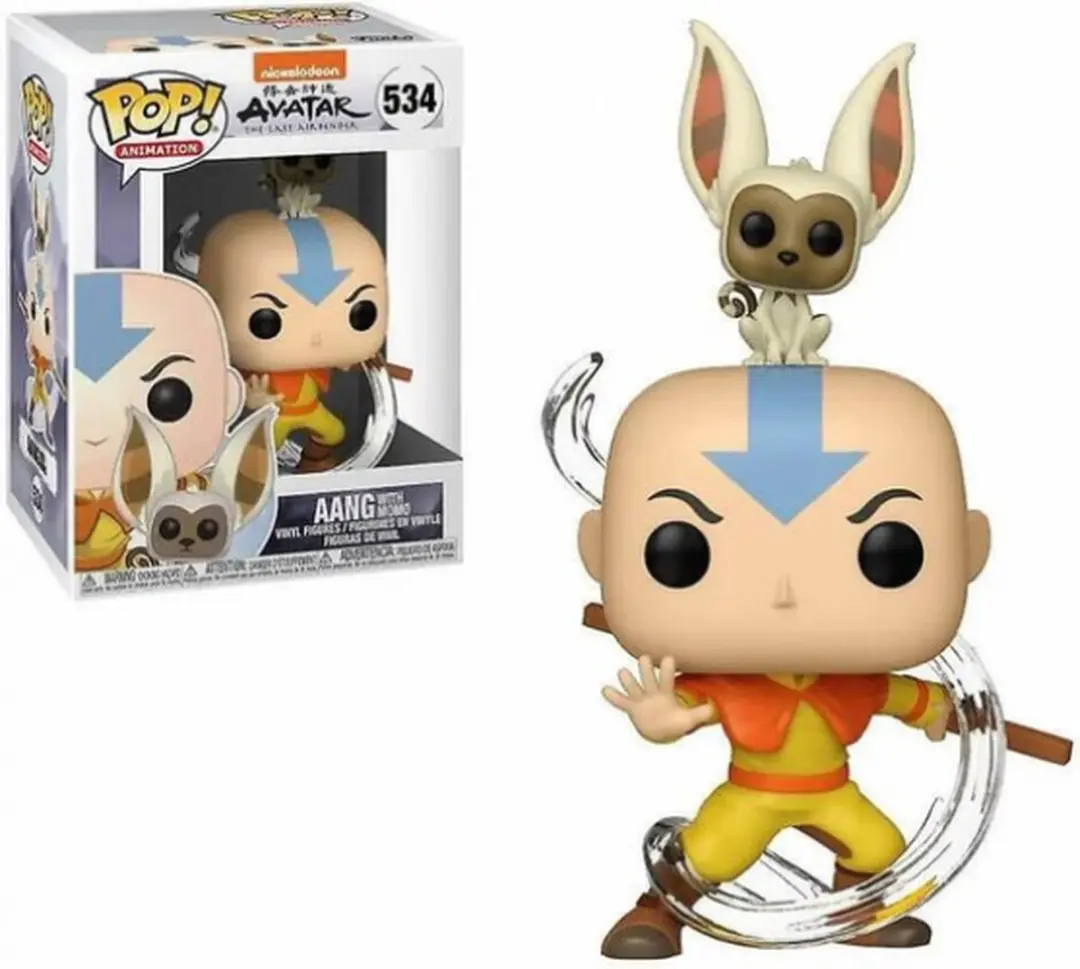 Funko Pop Avatar Aang met Momo 36463 - Bonte kleuren