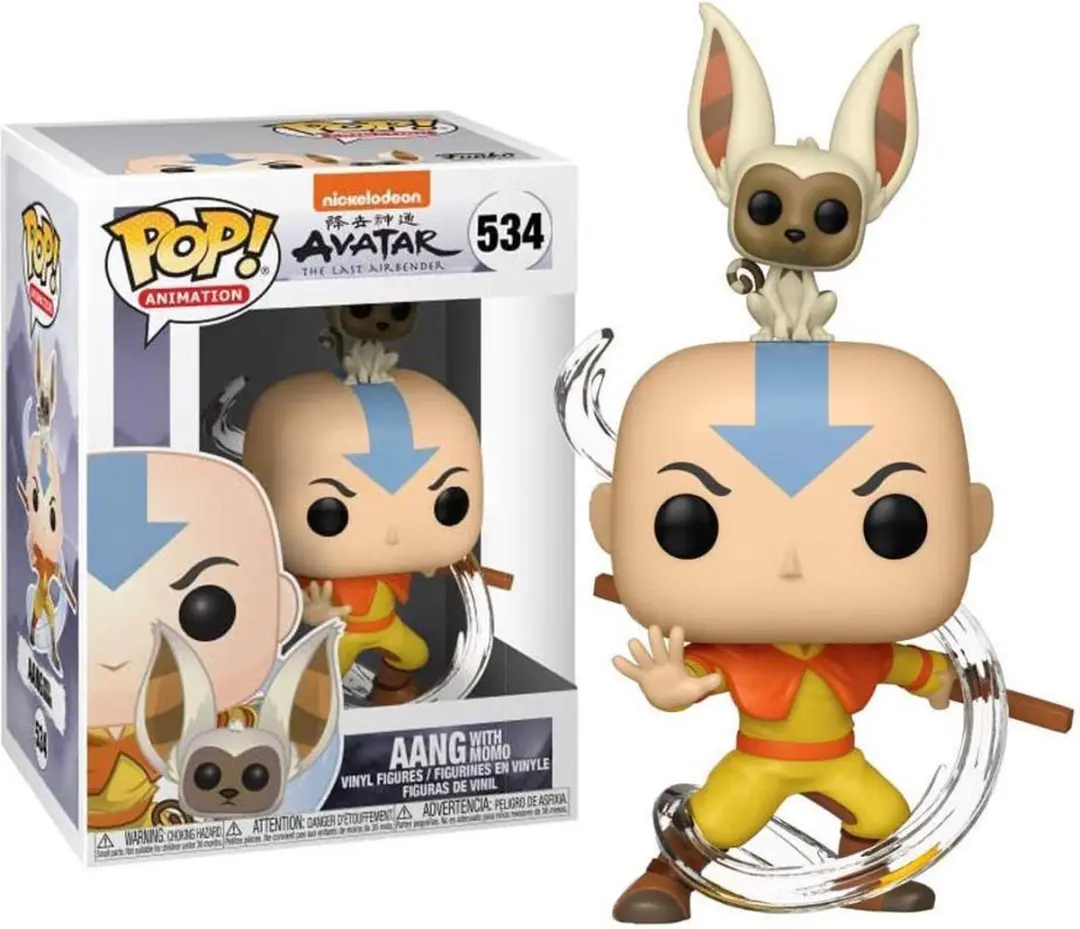Funko Pop Avatar Aang met Momo 36463 - Bonte kleuren