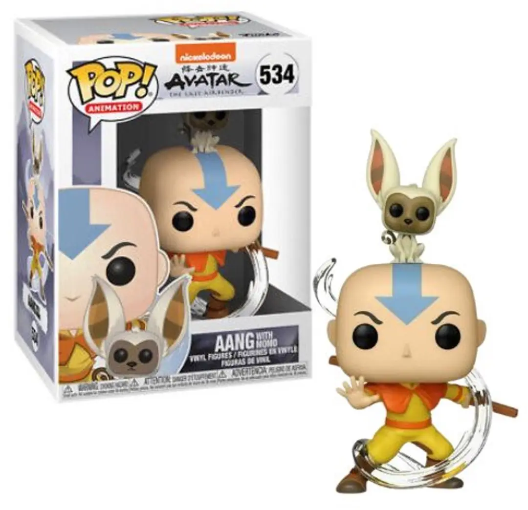 Funko Pop Avatar Aang met Momo 36463 - Bonte kleuren