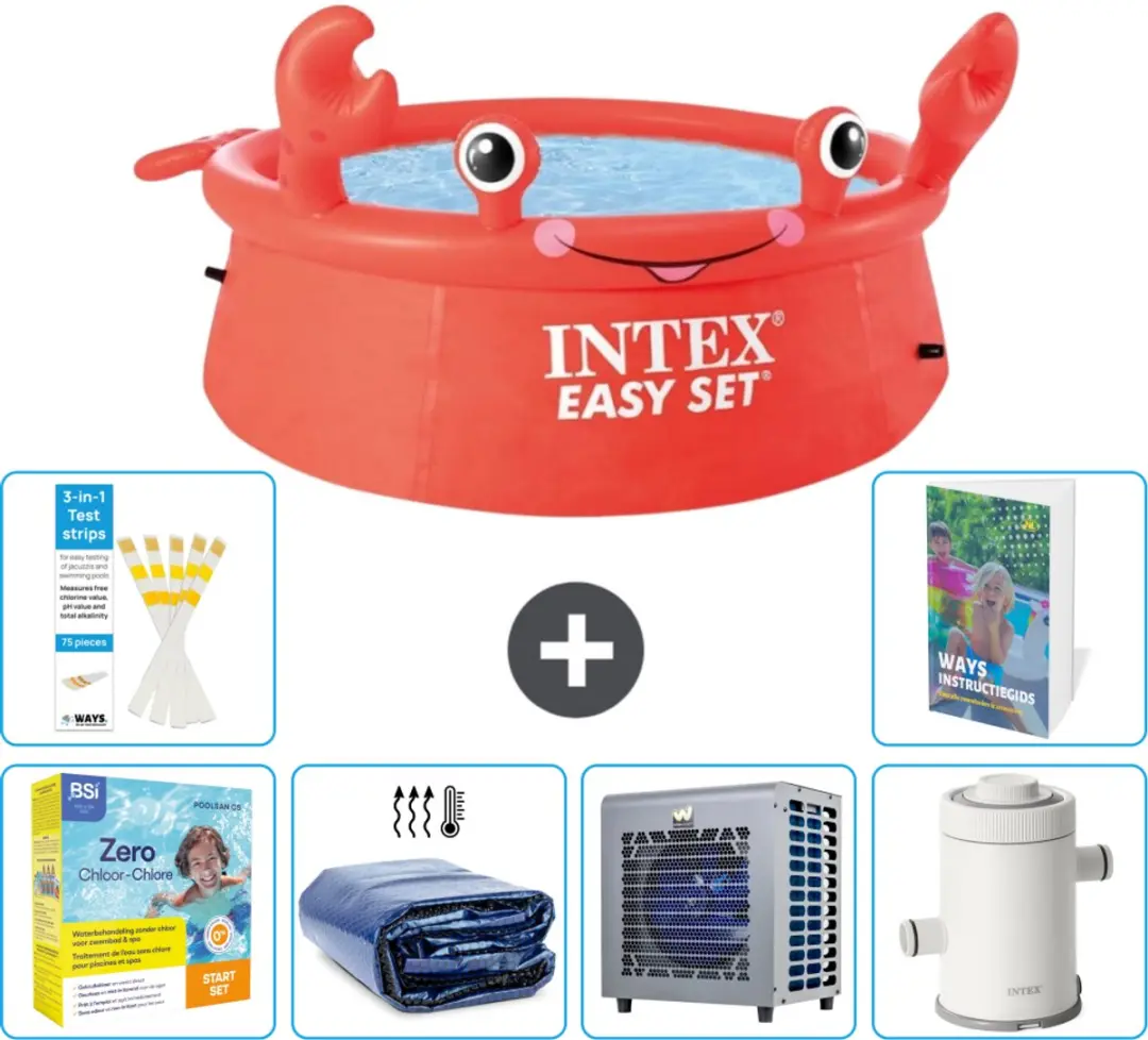 Intex Easy Set Zwembad 183x51cm Rood - 880L - 7-delig